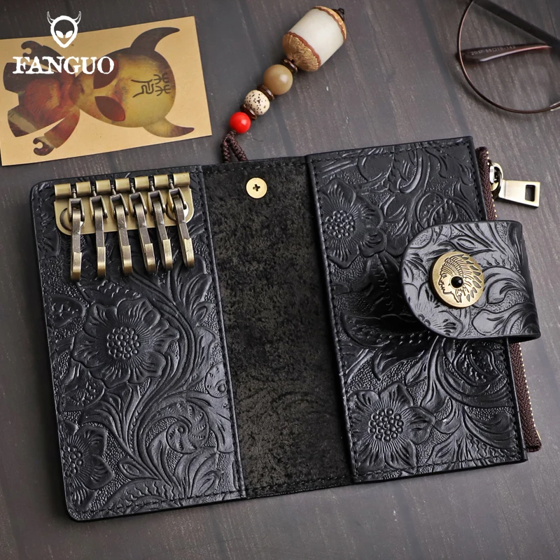 100% Genuine Leather Key Wallet Male Vintage Coin Purse Unisex Solid Key Men Key Holder Organizer Housekeeper Keys Bag
100% Genuine Leather Key Wallet Male Vintage Coin Purse Unisex Solid Key Men Key Holder Organizer Housekeeper Keys Bag