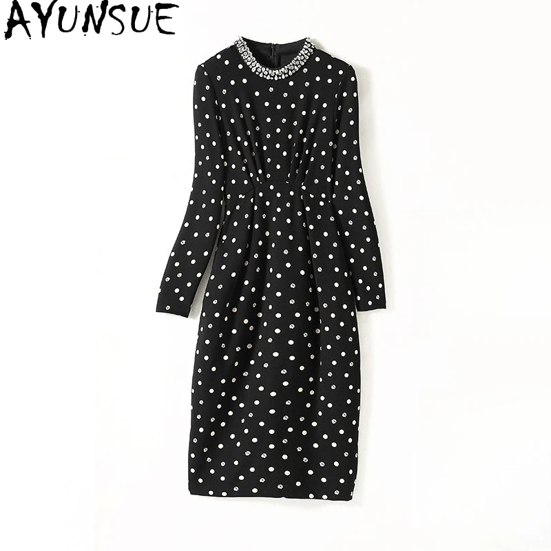 AYUNSUE черные платья женское элегантное осенне-зимнее платье женские платья в горошек с длинными рукавами для женской одежды Vestidos Para Mujer
AYUNSUE черные платья женское элегантное осенне-зимнее платье женские платья в горошек с длинными рукавами для женской одежды Vestidos Para Mujer