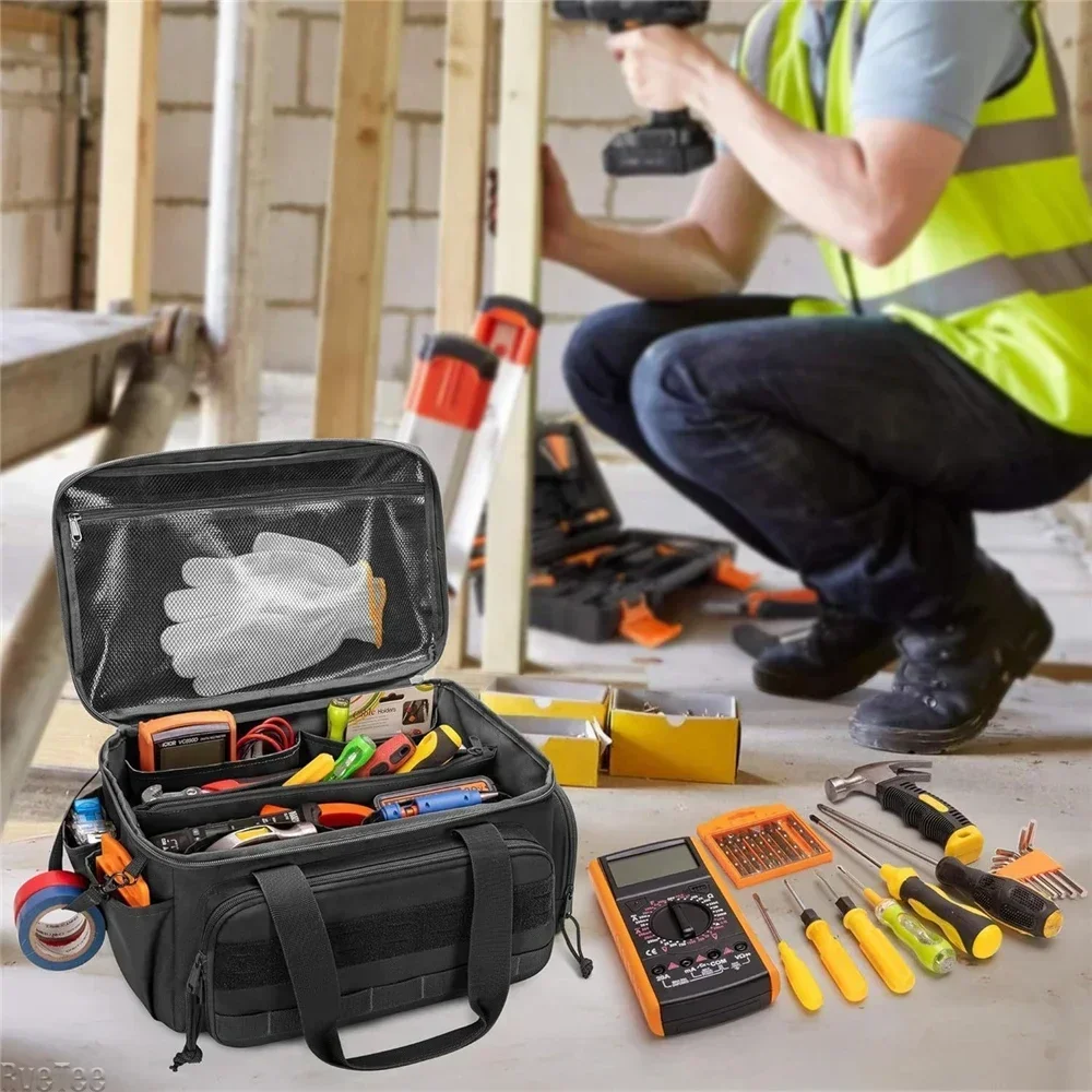 Tactical Tool Bag,MultiFunction Work Organizer for Electrician Tool Repairmen Carpenters Non-Waterproof Thick Padded Bottom
Tactical Tool Bag,MultiFunction Work Organizer for Electrician Tool Repairmen Carpenters Non-Waterproof Thick Padded Bottom