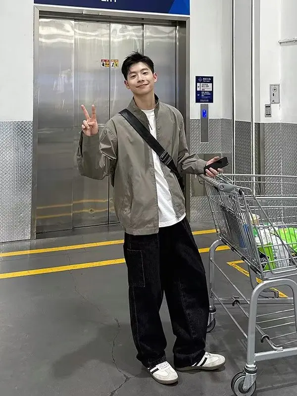 American Retro Trendy Brand Stand Collar Jaet Men's Spring Autumn New Loose Casual Faion Top Outerwear Polyester Fiber
American Retro Trendy Brand Stand Collar Jaet Men's Spring Autumn New Loose Casual Faion Top Outerwear Polyester Fiber