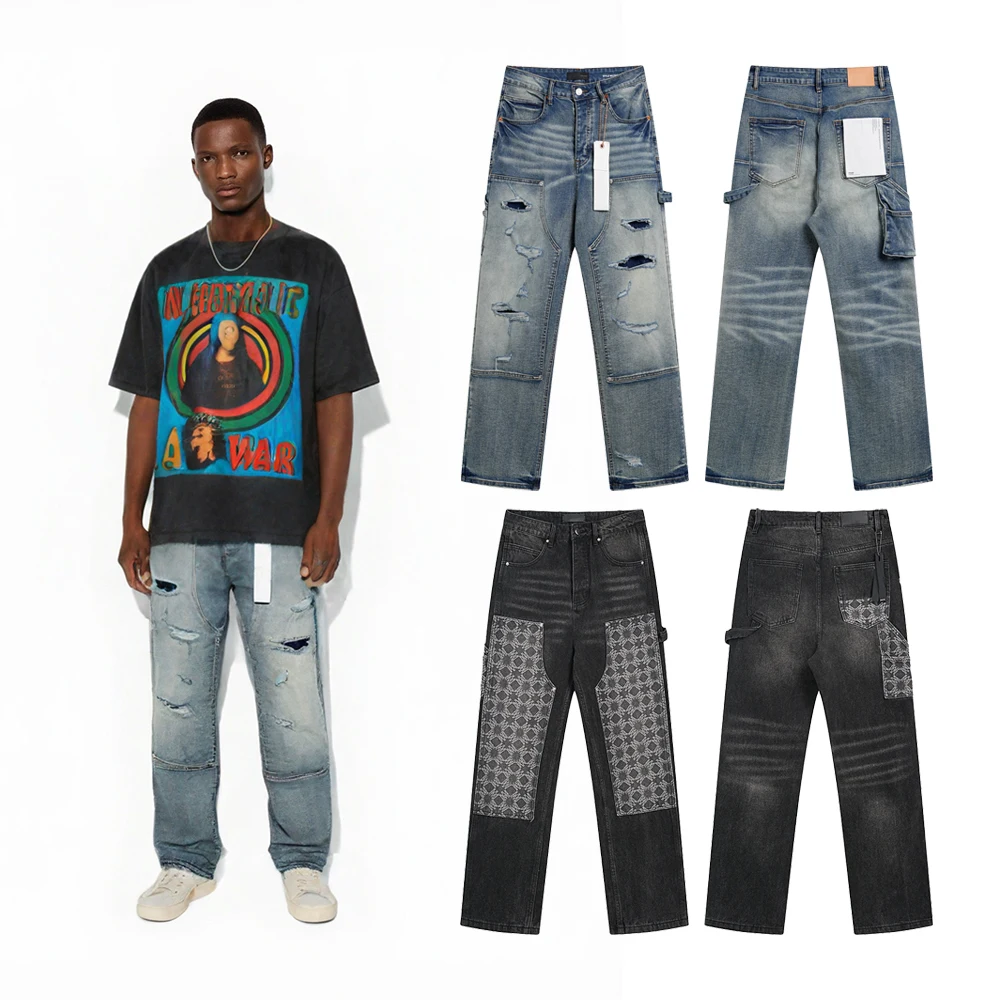 Y2K Denim Ripped Jeans Straight Trousers Embroidered Jeans Street Style Retro Denim Long Pants Streetwear Clothing Jeans for Men
Y2K Denim Ripped Jeans Straight Trousers Embroidered Jeans Street Style Retro Denim Long Pants Streetwear Clothing Jeans for Men