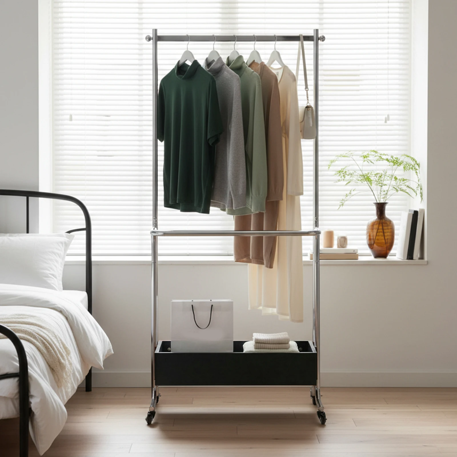 Small Clothes Rack with Wheels Multifunctional Stainless Steel Rack Stainless Steel for Hanging Clothes Garment Wallets Hats
Small Clothes Rack with Wheels Multifunctional Stainless Steel Rack Stainless Steel for Hanging Clothes Garment Wallets Hats