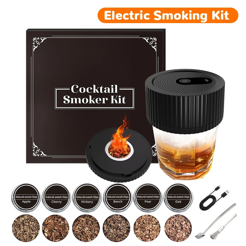 Электрический набор для курильщика для виски, набор для курильщика для виски с 6 вкусами древесной щепы, многофункциональный набор для курильщика для коктейлей для любителей коктейлей
Электрический набор для курильщика для виски, набор для курильщика для виски с 6 вкусами древесной щепы, многофункциональный набор для курильщика для коктейлей для любителей коктейлей