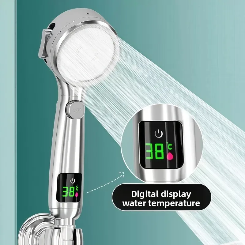 High Pressure Handheld Bathroom Shower Head Water Saving Showerhead Pressurized Adjustable Spray LED Digital Temperature Display
High Pressure Handheld Bathroom Shower Head Water Saving Showerhead Pressurized Adjustable Spray LED Digital Temperature Display