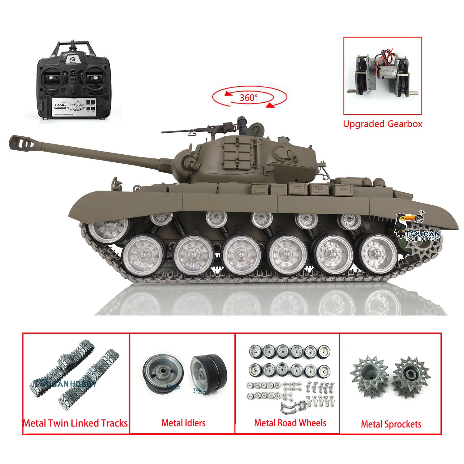 В наличии HENG LONG 1/16 7,0 M26 Pershing Green RTR RC Tank 3838, цельнометаллические гусеницы, колеса 360 ° Револьверная стальная натяжная коробка передач BB Unit
В наличии HENG LONG 1/16 7,0 M26 Pershing Green RTR RC Tank 3838, цельнометаллические гусеницы, колеса 360 ° Револьверная стальная натяжная коробка передач BB Unit