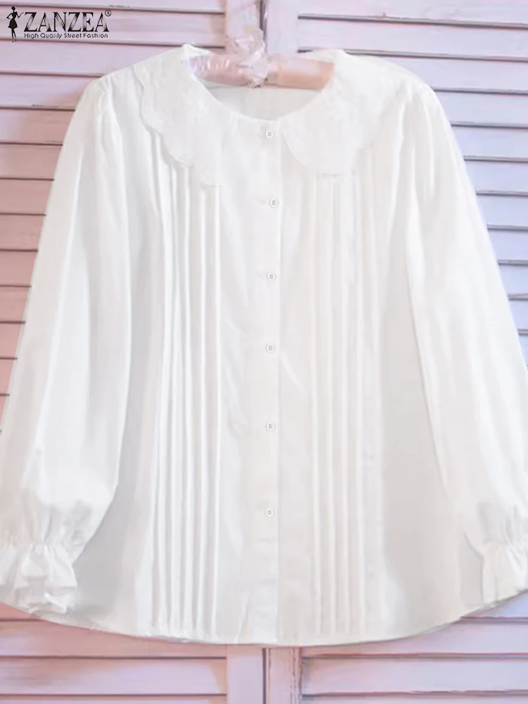 ZANZEA Women Casual Shirts Vintage Elegant Pintuck Peter-pan Collar Chemise Femme Everyday Wear 2025 Spring Long Sleeve Blouses
ZANZEA Women Casual Shirts Vintage Elegant Pintuck Peter-pan Collar Chemise Femme Everyday Wear 2025 Spring Long Sleeve Blouses