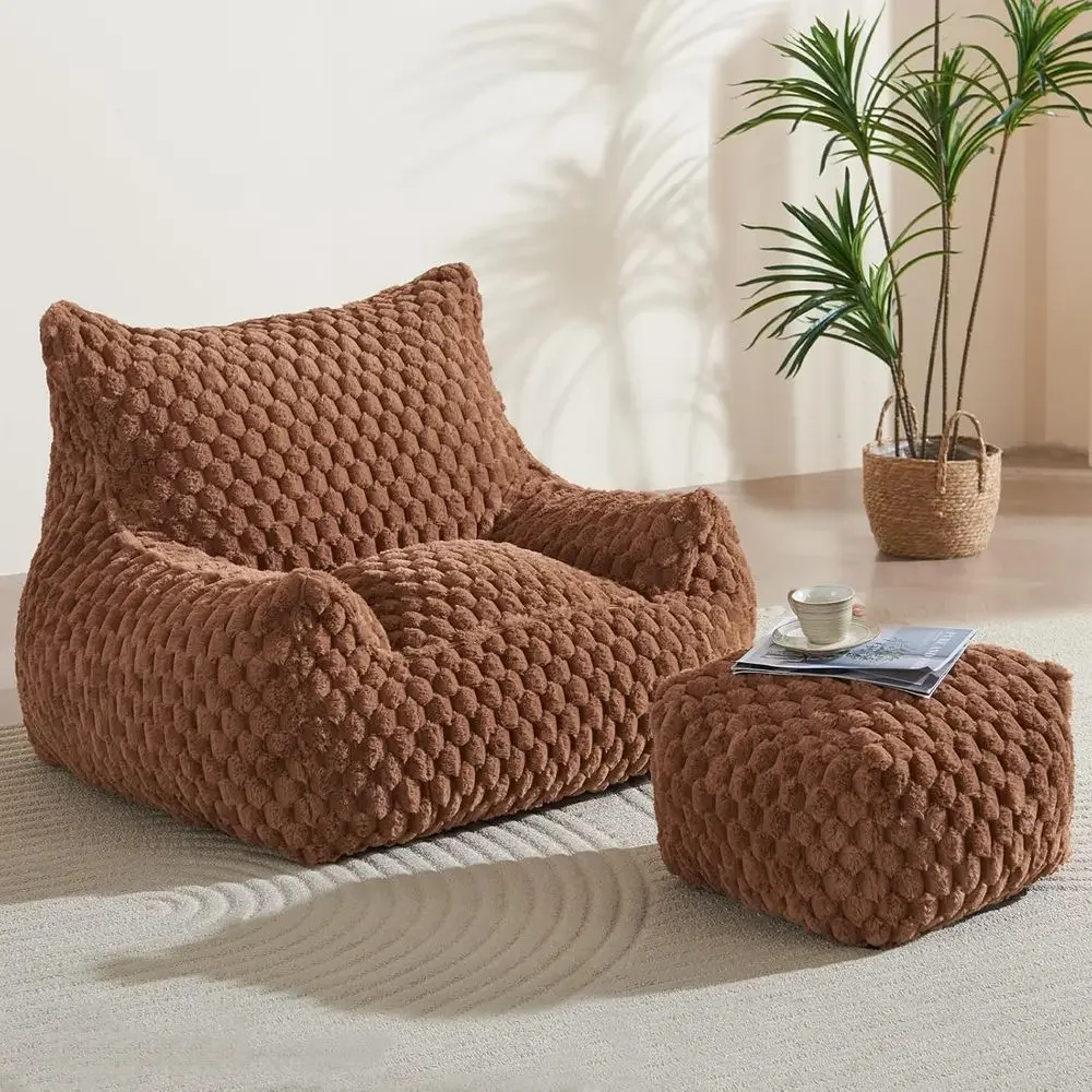 Bean Bag Chair with Ottoman - ern Comy Beag Soa with ootrest, Sot aux ur Lounger Chair or Adults Teens, Cozy Memory oam illed Ga
Bean Bag Chair with Ottoman - ern Comy Beag Soa with ootrest, Sot aux ur Lounger Chair or Adults Teens, Cozy Memory oam illed Ga