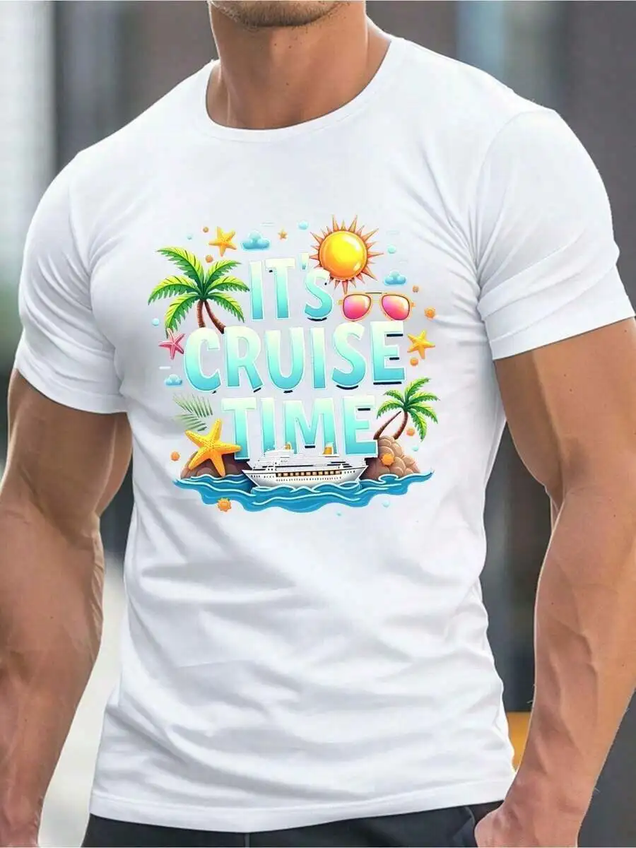 Mens Its Cruise Time Graphic T-Shirt Tropical Palm Tree Cruise Ship Design Casual Crew Neck Summer Tee
Mens Its Cruise Time Graphic T-Shirt Tropical Palm Tree Cruise Ship Design Casual Crew Neck Summer Tee