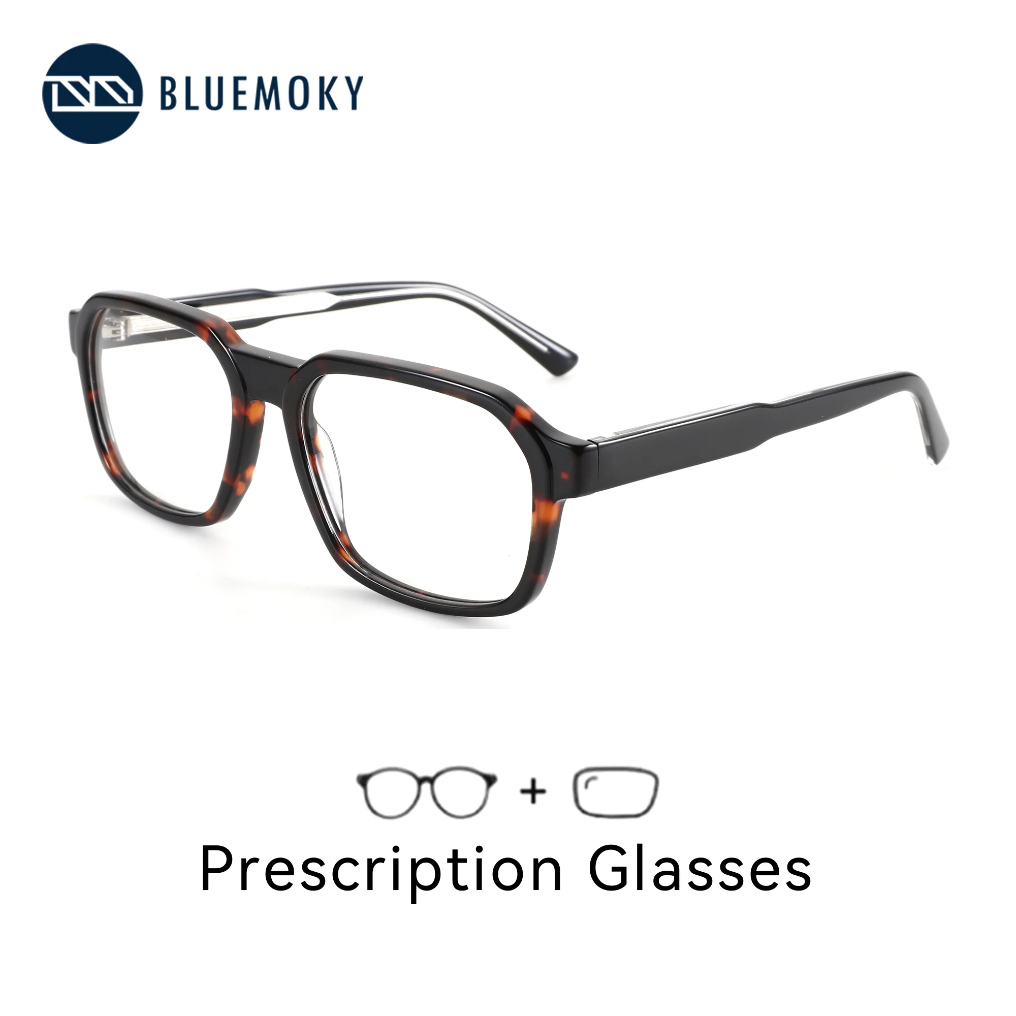 BLUEMOKY (M Size) Acetate Prescription Glasses For Men Myopia Lenses with Medical Lenses Photochromic Optical Eyewear
BLUEMOKY (M Size) Acetate Prescription Glasses For Men Myopia Lenses with Medical Lenses Photochromic Optical Eyewear
