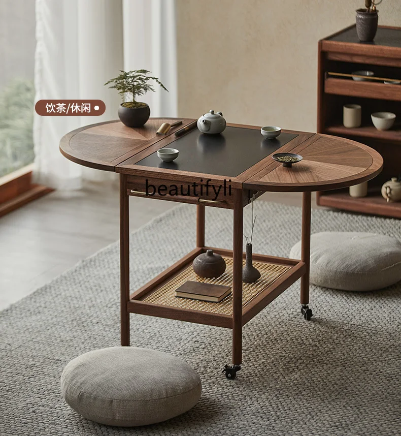 Folding Tea Table Solid Wood Removable Side Table Black Walnut Trolley Stone Plate Tea Table Tea Table
Folding Tea Table Solid Wood Removable Side Table Black Walnut Trolley Stone Plate Tea Table Tea Table