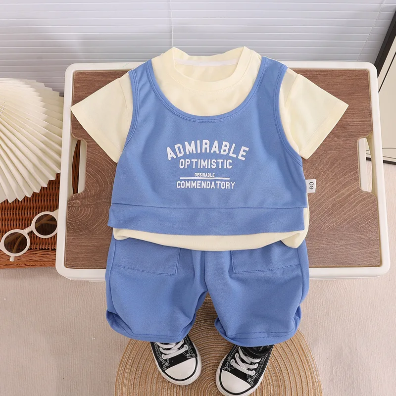 Summer Toddler Boys Outfits 2024 Summer Letter Printed Short Sleeve T-shirts Tops and Shorts 12 To 18 Months Boy Clothing Sets
Summer Toddler Boys Outfits 2024 Summer Letter Printed Short Sleeve T-shirts Tops and Shorts 12 To 18 Months Boy Clothing Sets