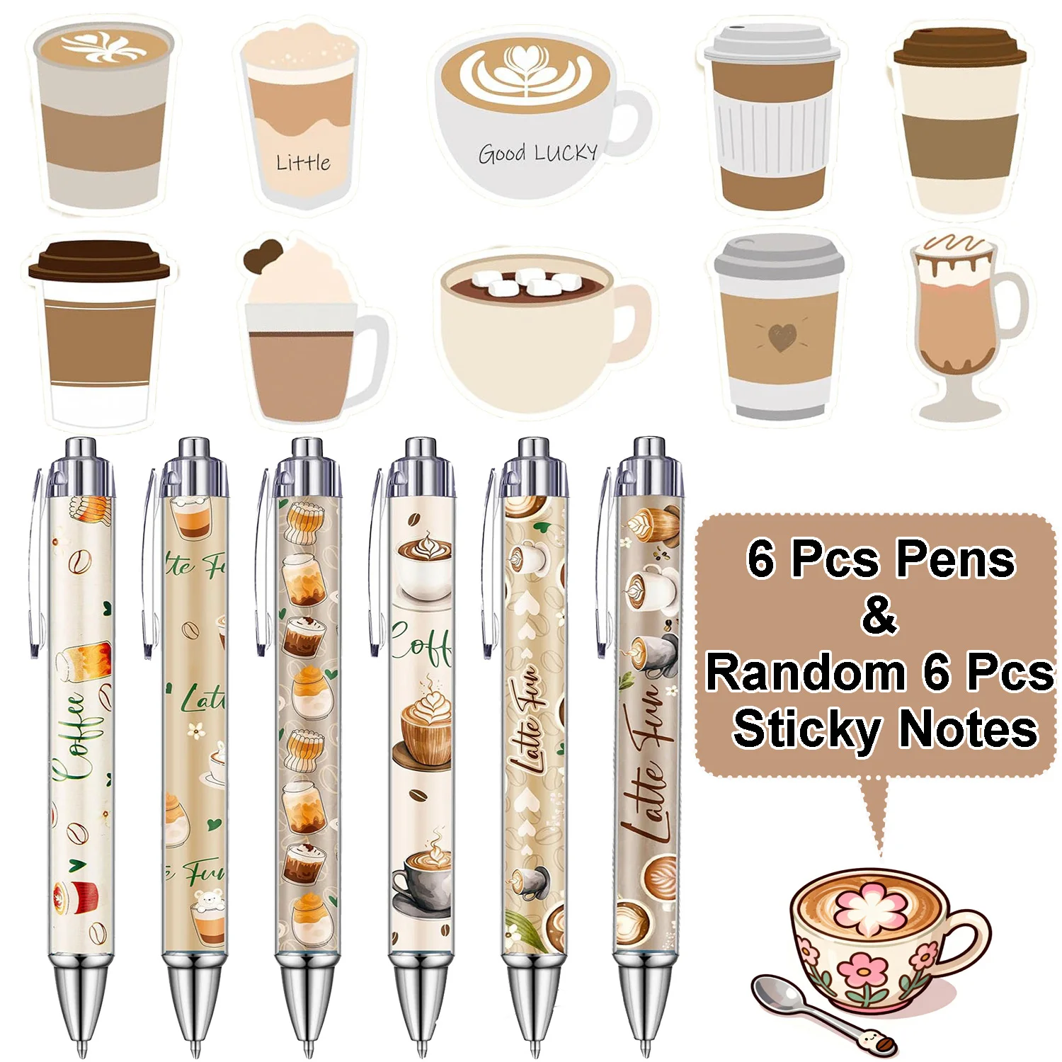 6 Sets Coffee Party Gift Ballpoint Pens With 120 Sheets Sticky Notes Party Favor Decoration Black Ink For School Office Birthday
6 Sets Coffee Party Gift Ballpoint Pens With 120 Sheets Sticky Notes Party Favor Decoration Black Ink For School Office Birthday