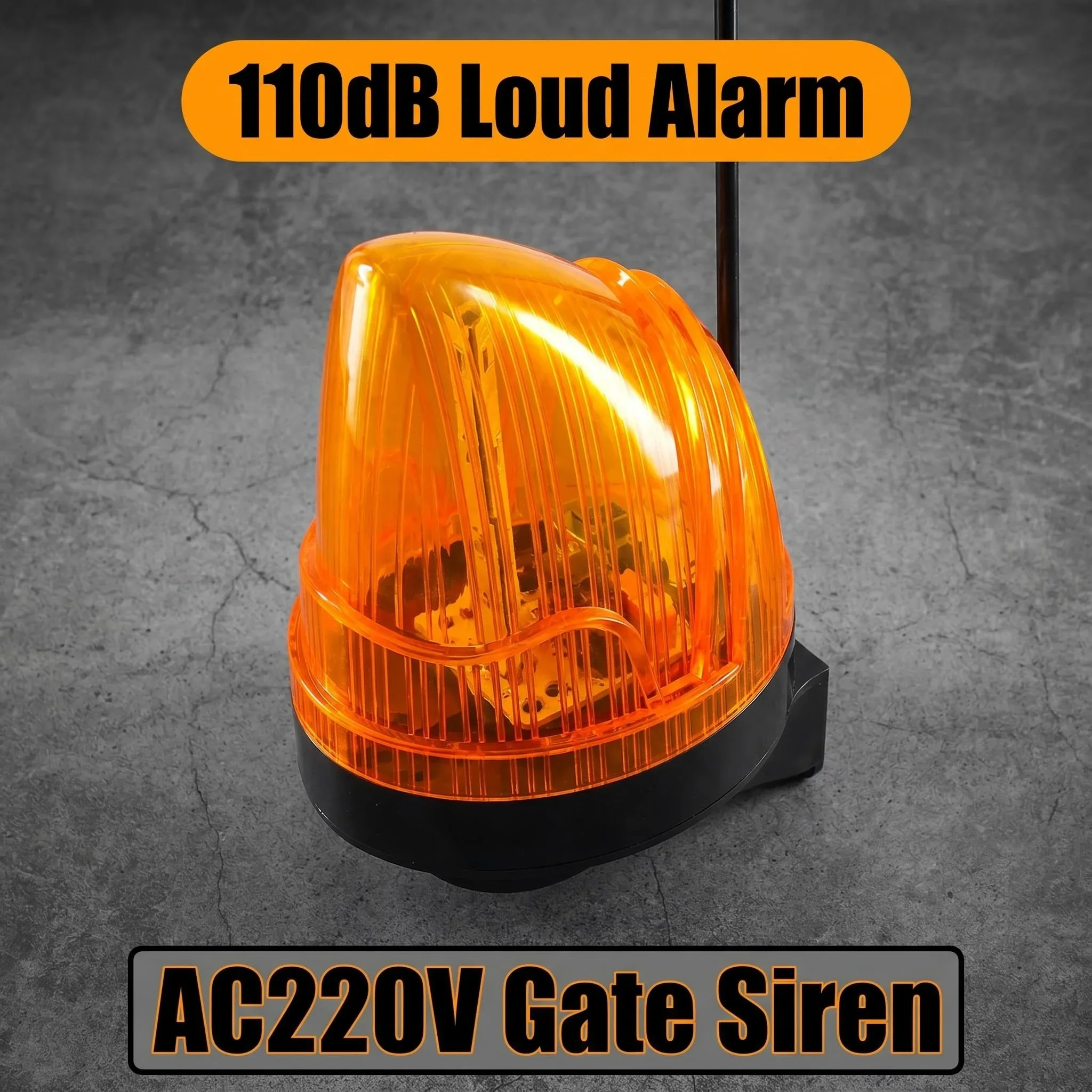AC220V/12V LED Flashing Gate Siren Alarm Light 110dB, Weatherproof Waterproof Warning Light for Automatic Sliding Swing Gate Ope
AC220V/12V LED Flashing Gate Siren Alarm Light 110dB, Weatherproof Waterproof Warning Light for Automatic Sliding Swing Gate Ope