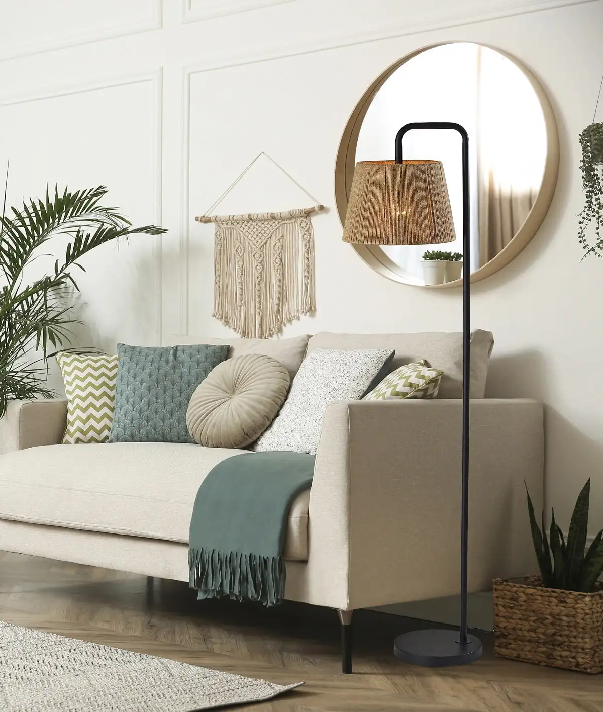 Black Metal Floor Lamp with Rope Shade, Transitional Styling, Ideal for Office and Dorms, New
Black Metal Floor Lamp with Rope Shade, Transitional Styling, Ideal for Office and Dorms, New