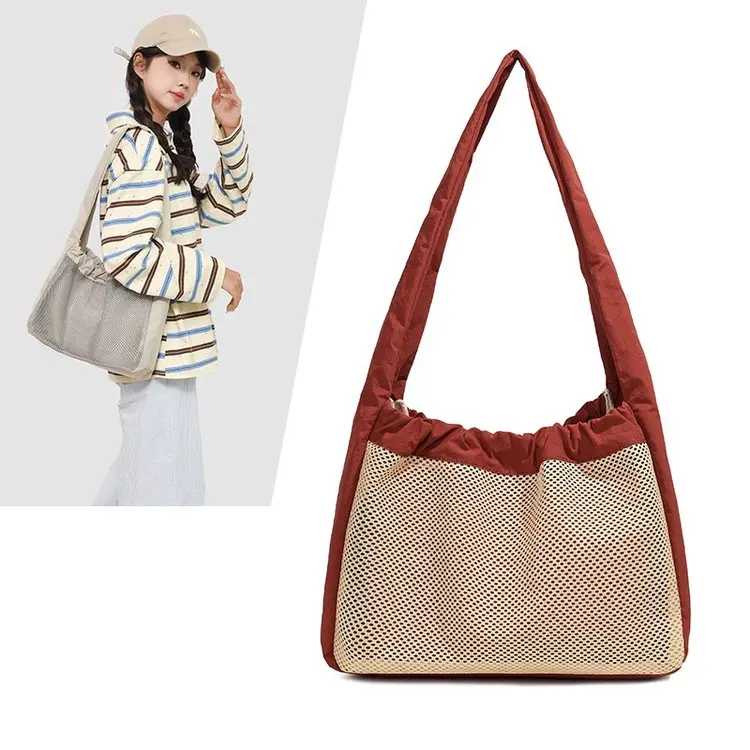 Women's Shoulder Bag Featuring Beige, Black,and Red Oxford Spinning Pendants, Perfect for Daily Wear and Armpit - style Carrying
Women's Shoulder Bag Featuring Beige, Black,and Red Oxford Spinning Pendants, Perfect for Daily Wear and Armpit - style Carrying