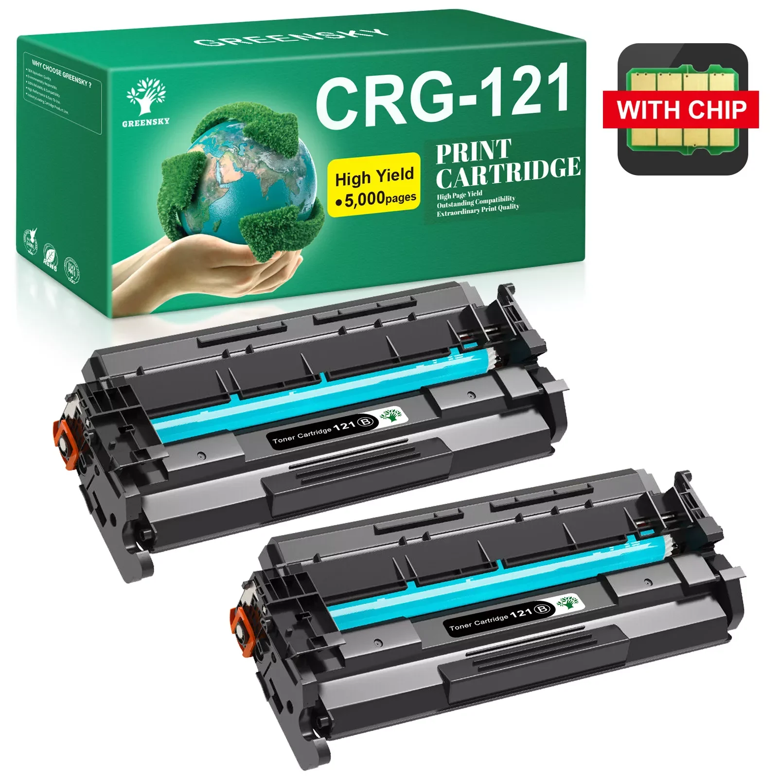 2 упаковки картриджей с тонером CRG 121, совместимых с Canon ImageCLASS D1650 3252C001
2 упаковки картриджей с тонером CRG 121, совместимых с Canon ImageCLASS D1650 3252C001