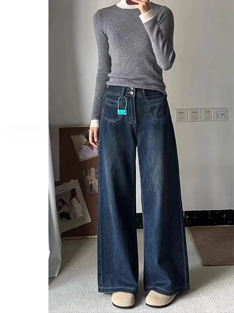 High Waist Straight Leg Jeans Women's plus Size Loose Slimming Wide Leg Pants for Pear Shaped Body Spring New Arrival
High Waist Straight Leg Jeans Women's plus Size Loose Slimming Wide Leg Pants for Pear Shaped Body Spring New Arrival