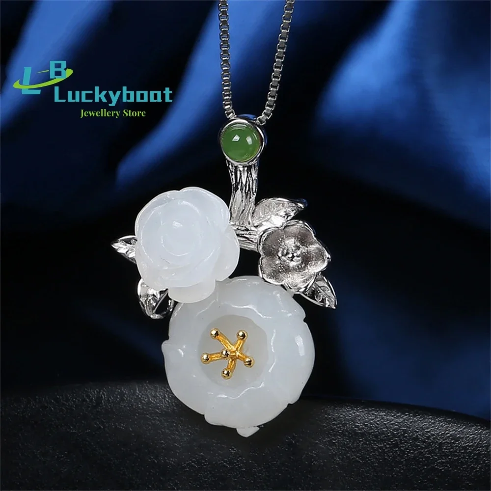 Подвеска Hetian Suet с нефритовой розой, серебро S925, инкрустация белым цветом
Подвеска Hetian Suet с нефритовой розой, серебро S925, инкрустация белым цветом