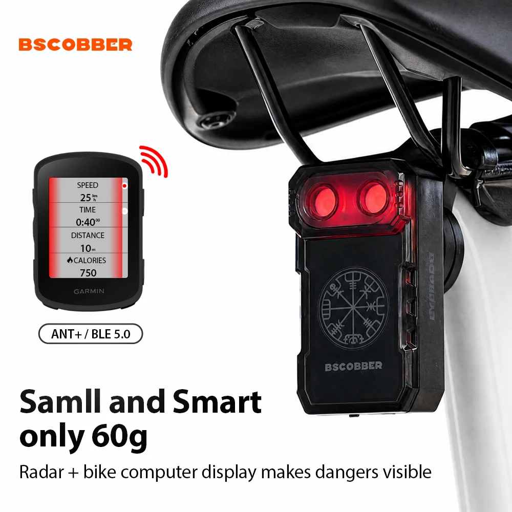 BSCOBBER Smart Bike Taillight Bicycle Radar Tail Light IPX6 Waterproof Cycling Wireless Taillight Rechargeable Lamp EyeRad-1
BSCOBBER Smart Bike Taillight Bicycle Radar Tail Light IPX6 Waterproof Cycling Wireless Taillight Rechargeable Lamp EyeRad-1