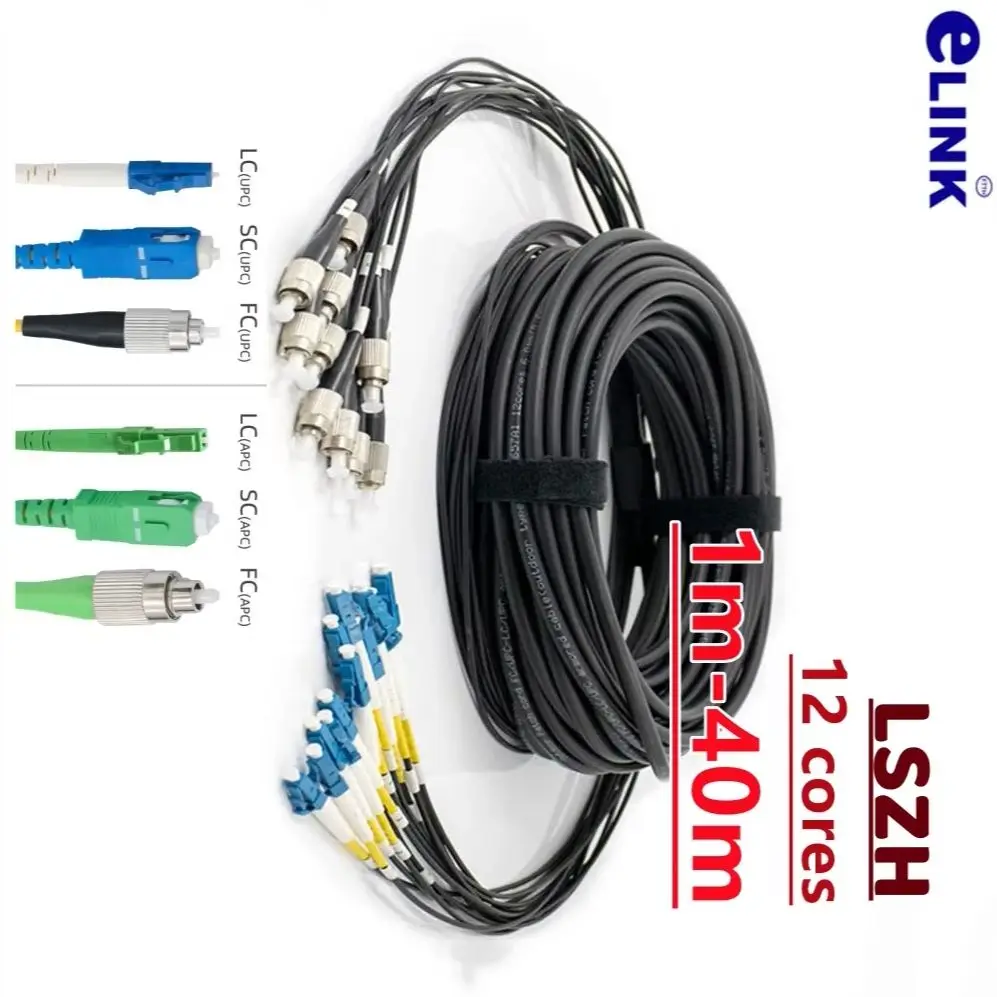 Armored patch cord 12 cores LSZH SC 1-40m 20m 30m 10m singlemode 12C LC FC ST APC SM 12 fibers optical fibre jumper outdoor
Armored patch cord 12 cores LSZH SC 1-40m 20m 30m 10m singlemode 12C LC FC ST APC SM 12 fibers optical fibre jumper outdoor