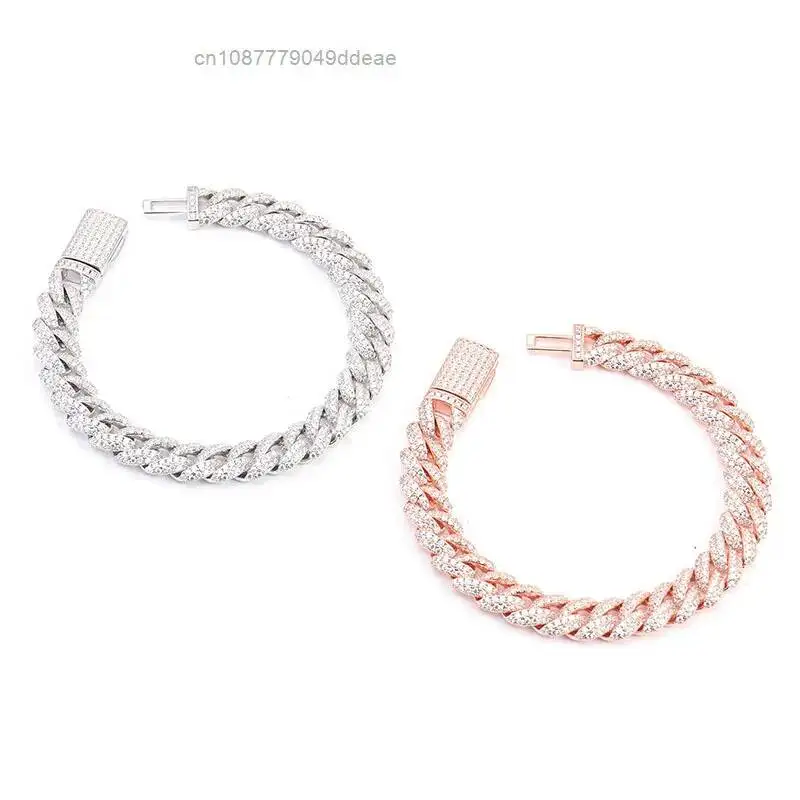 Модное кубинское ожерелье в стиле хип-хоп диаметром 10 мм, браслет из полного камня, серебро 925 пробы и розовое золото 18 карат, муассанит, двухрядный скошенный край
Модное кубинское ожерелье в стиле хип-хоп диаметром 10 мм, браслет из полного камня, серебро 925 пробы и розовое золото 18 карат, муассанит, двухрядный скошенный край