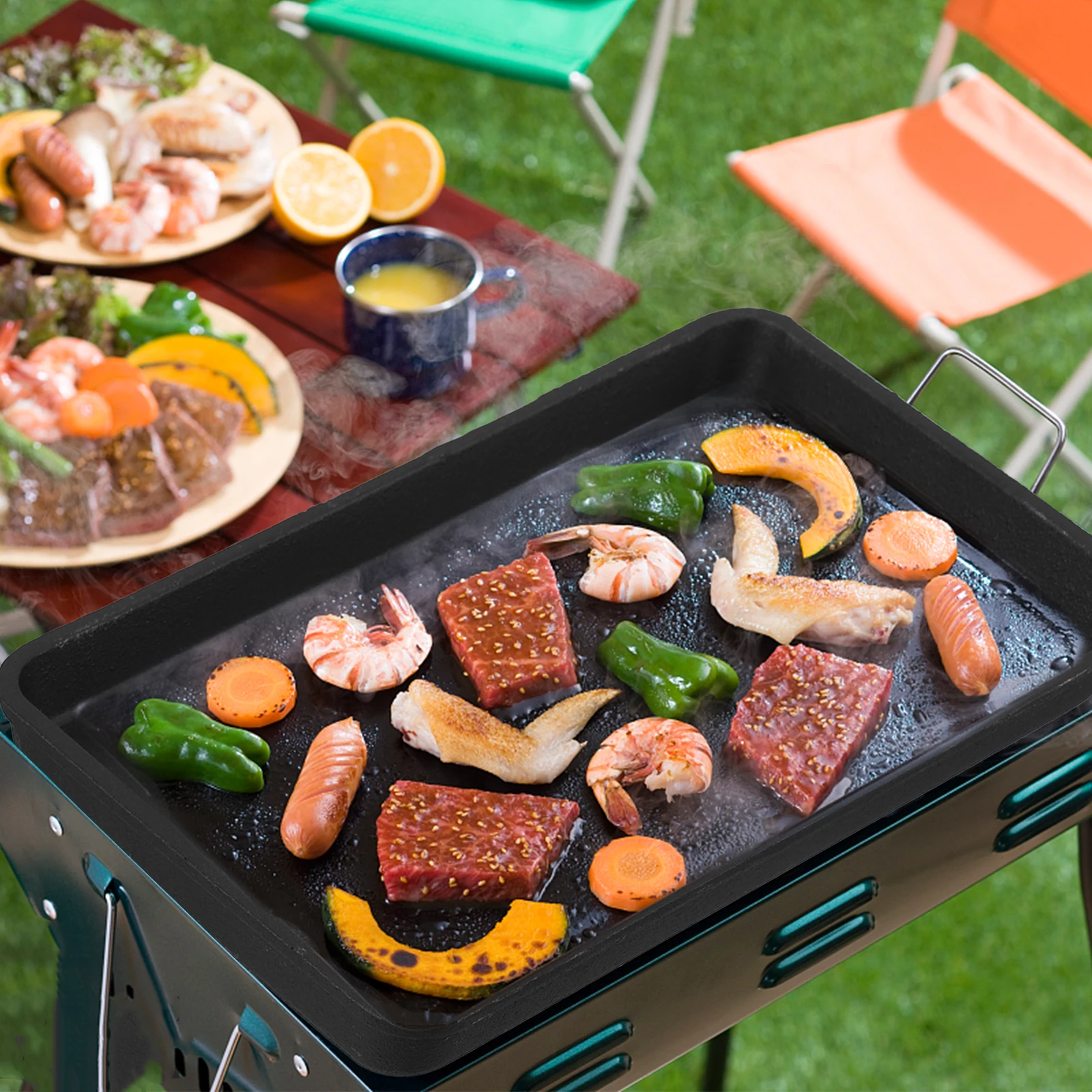 Thickened Iron Grill Pan Roasting Tool BBQ Accessories Large Cooking Surface Easy Material Steak Vegetables
Thickened Iron Grill Pan Roasting Tool BBQ Accessories Large Cooking Surface Easy Material Steak Vegetables