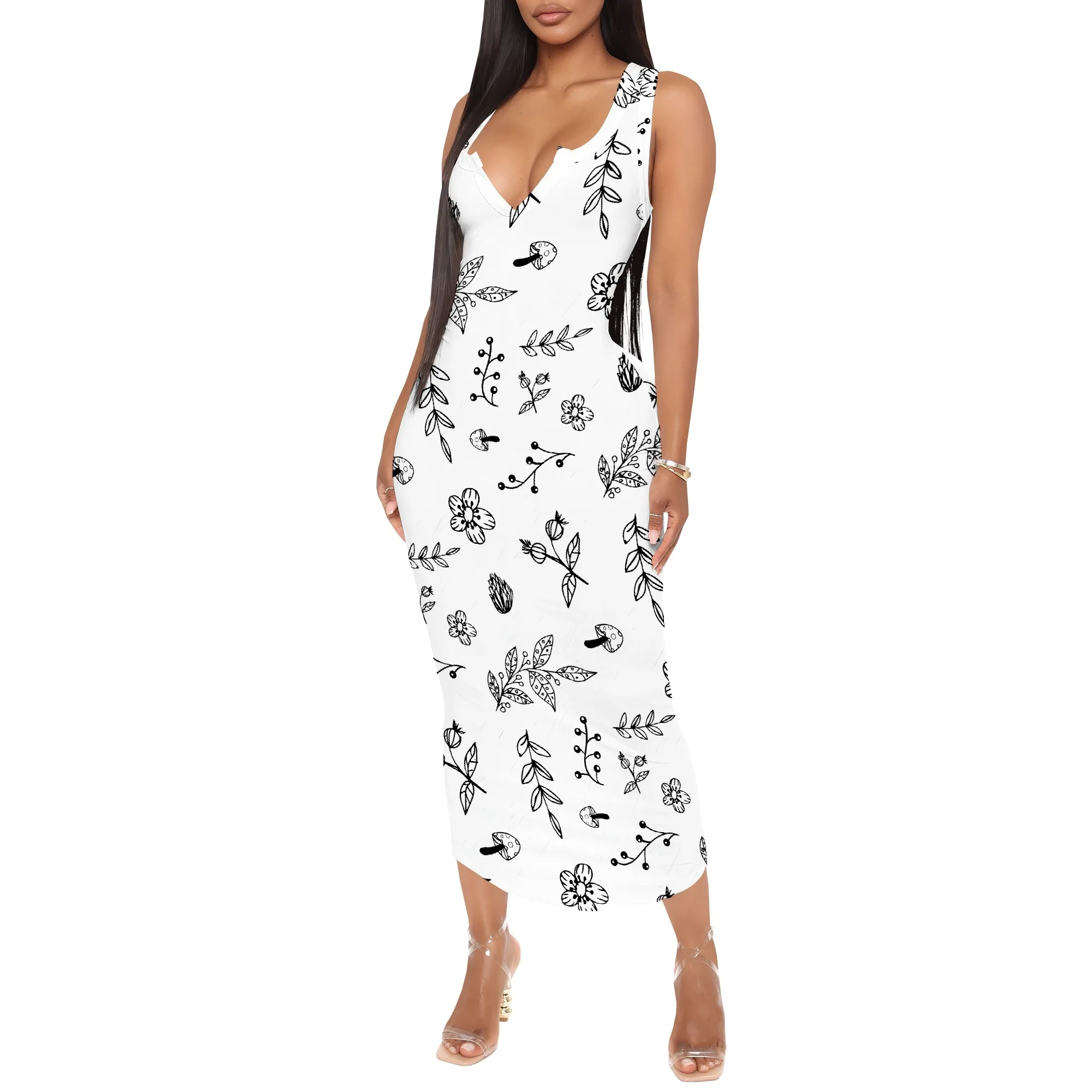 Women's 2025 spring and summer sleeveless knee length dress with hollowed out pullover, butterfly print beach casual dress
Women's 2025 spring and summer sleeveless knee length dress with hollowed out pullover, butterfly print beach casual dress