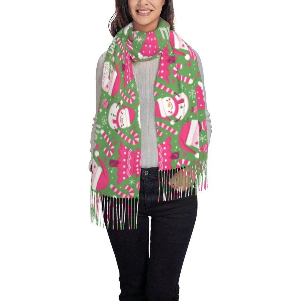 Шарф с рождественским принтом, длинные стильные шарфы из искусственного кашемира с кисточками на весну, осень, зиму, Санта-Клаус, Холли, один размер 
Шарф с рождественским принтом, длинные стильные шарфы из искусственного кашемира с кисточками на весну, осень, зиму, Санта-Клаус, Холли, один размер