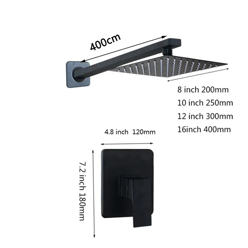 Matte Black Single Lever Polished Square Rain Shower Head Set Wall Mounted Concealed Bathroom Panel Ceiling Faucet Brass Ceramic
Matte Black Single Lever Polished Square Rain Shower Head Set Wall Mounted Concealed Bathroom Panel Ceiling Faucet Brass Ceramic