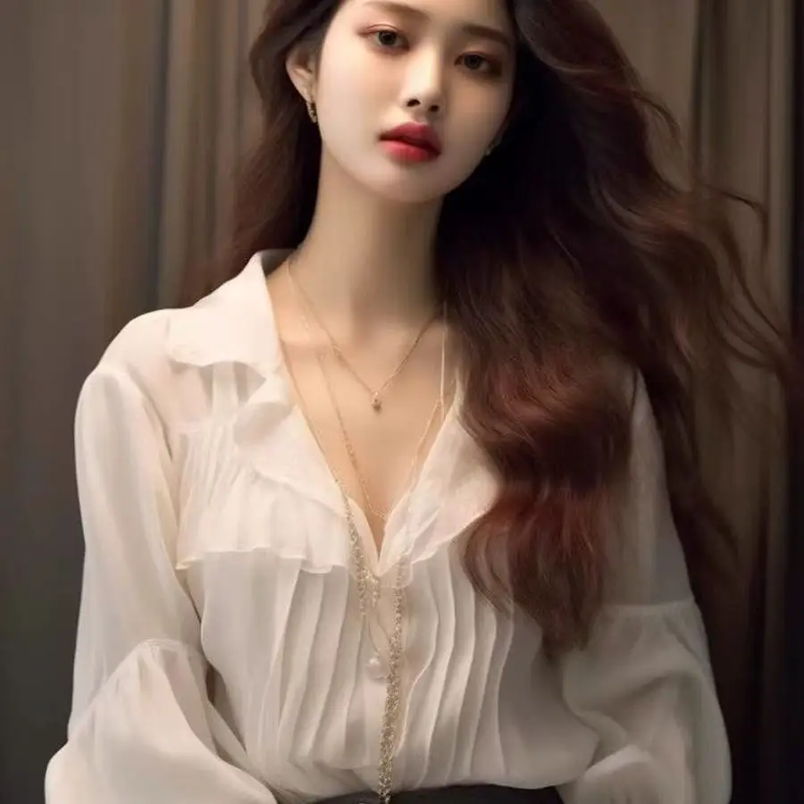 French Elegant Simple White Shirt Women Summer V-Neck Puff Long Sleeves Single Breasted Cardigan Sweet Fashion Versatile Top
French Elegant Simple White Shirt Women Summer V-Neck Puff Long Sleeves Single Breasted Cardigan Sweet Fashion Versatile Top