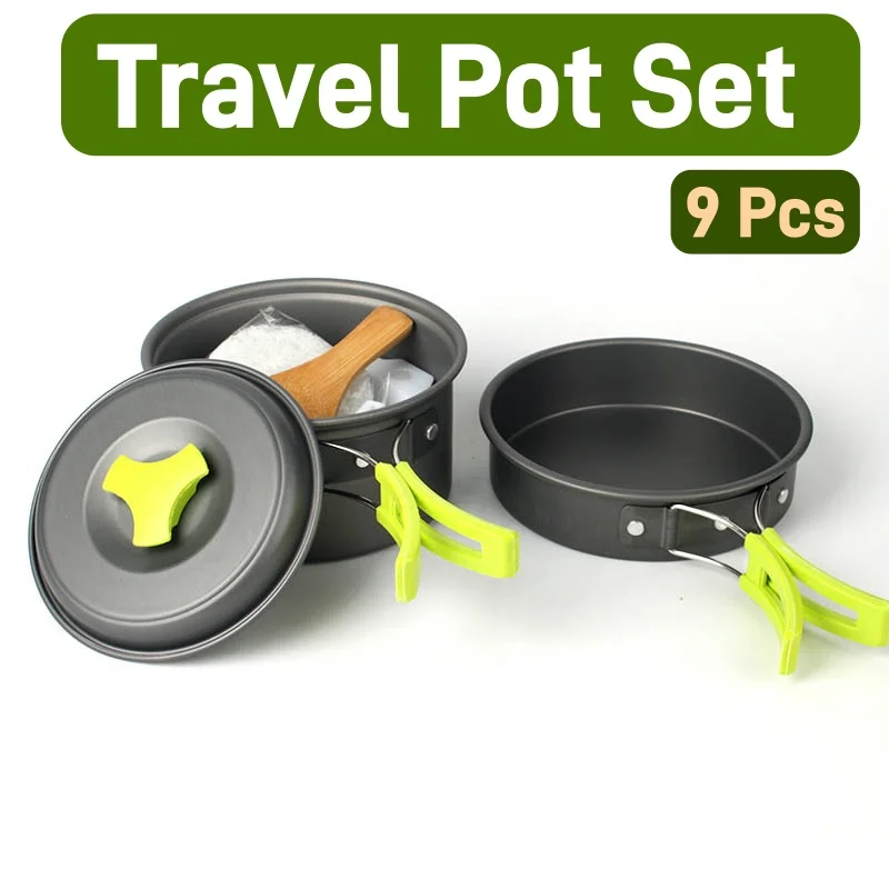 Camping Cookware Mess Kit for Backpacking Gear, Camping Cooking Set Pots and Pans Set, Portable Stove Compatible Accessories Pot
Camping Cookware Mess Kit for Backpacking Gear, Camping Cooking Set Pots and Pans Set, Portable Stove Compatible Accessories Pot