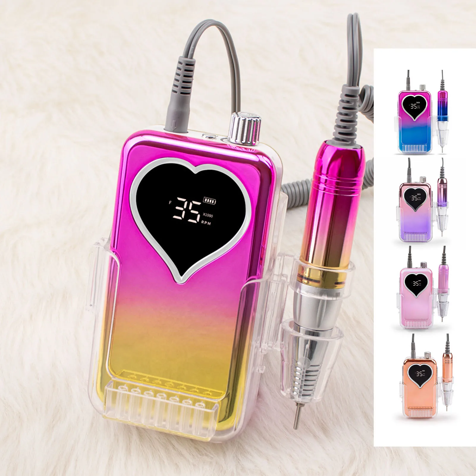 Электрическая дрель для ногтей 0-35000 об/мин, перезаряжаемая проводная многофункциональная портативная электрическая пилочка для ногтей, электрическая пилочка для ногтей
Электрическая дрель для ногтей 0-35000 об/мин, перезаряжаемая проводная многофункциональная портативная электрическая пилочка для ногтей, электрическая пилочка для ногтей