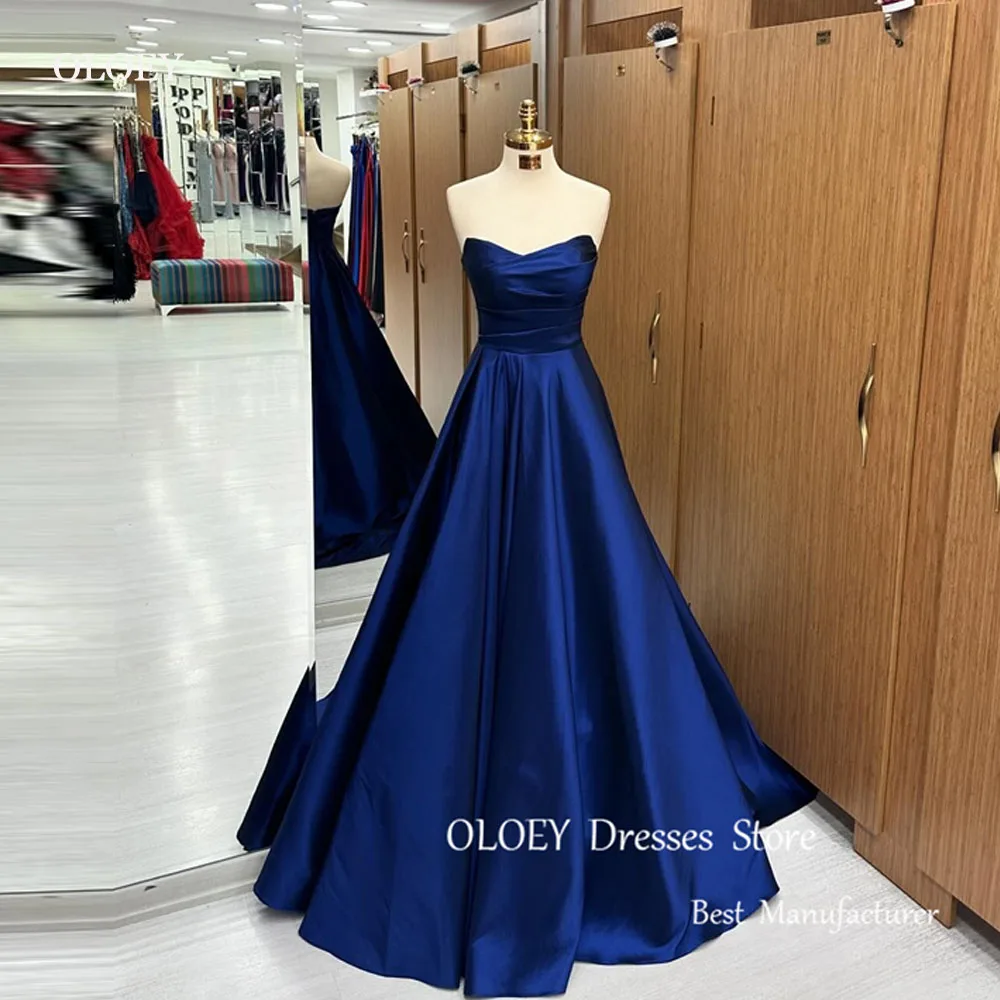 OLOEY Blue Satin Evening Dresses Women Sweetheart Pleats Long Prom Gowns Special Occasion Formal Party Dress Plus Size Vestidos
OLOEY Blue Satin Evening Dresses Women Sweetheart Pleats Long Prom Gowns Special Occasion Formal Party Dress Plus Size Vestidos