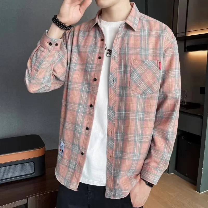 Loose Long Sleeve Men's Checkered Shirt Trendy Casual Spring Autumn New Style Korean Version Pocket Design Iron-Free Fabric
Loose Long Sleeve Men's Checkered Shirt Trendy Casual Spring Autumn New Style Korean Version Pocket Design Iron-Free Fabric