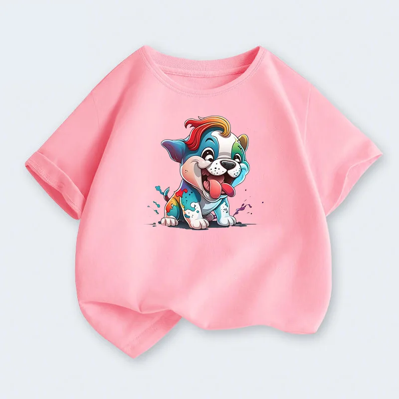 Summer short-sleeved tops for boys and girls, round-neck short-sleeved T-shirts, cartoon dog printed children's clothing
Summer short-sleeved tops for boys and girls, round-neck short-sleeved T-shirts, cartoon dog printed children's clothing