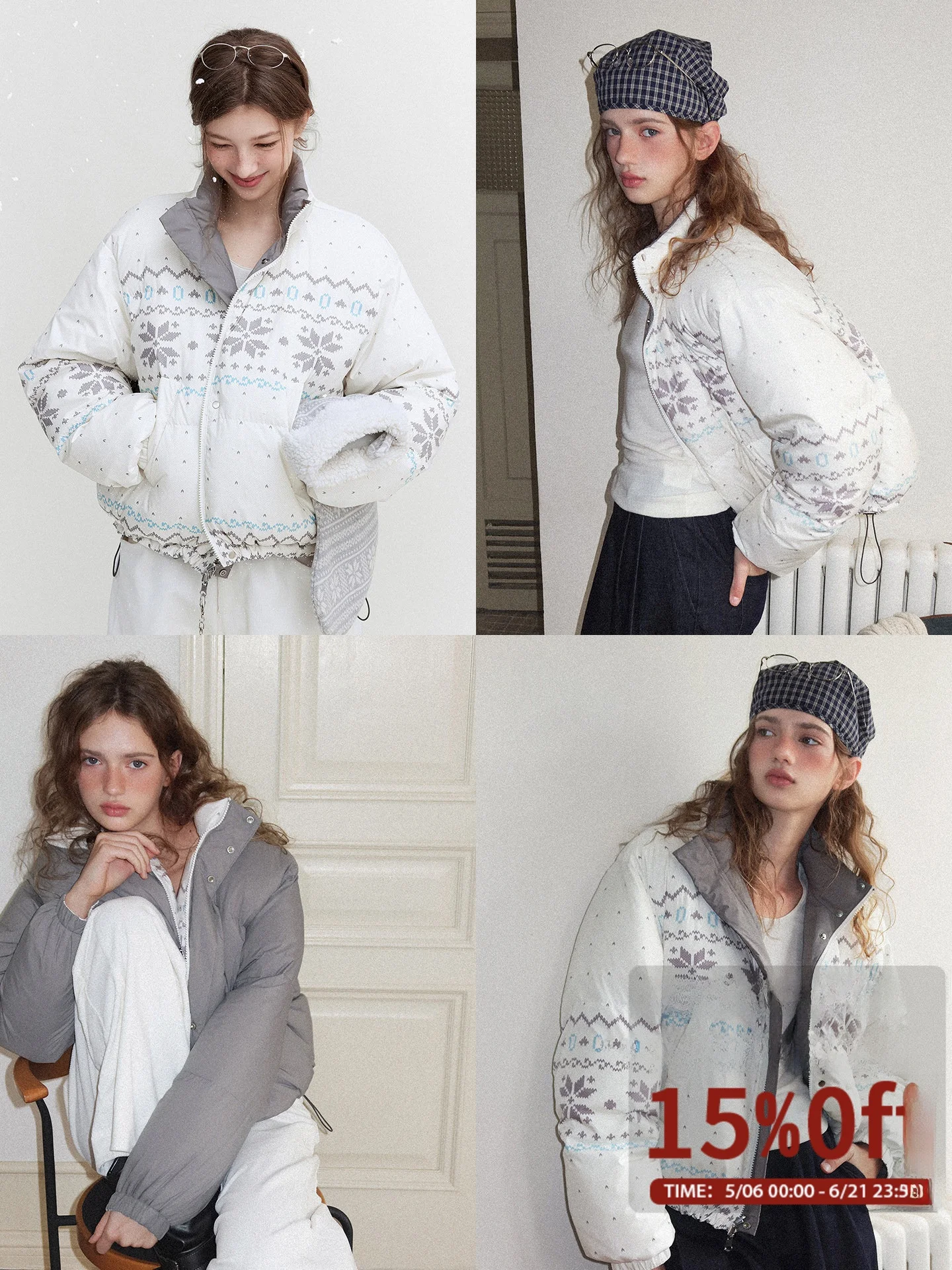 LetM Women's Puffer Jacket Bread Style Duck down Stand Collar Retro Nordic Double-Sided Wear 90% White Duck Feather Coat
LetM Women's Puffer Jacket Bread Style Duck down Stand Collar Retro Nordic Double-Sided Wear 90% White Duck Feather Coat
