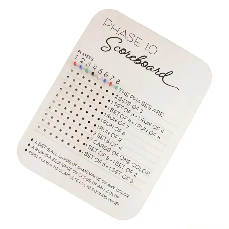 31BE Board Game Phase 10 Score Board with Colored Pegs Scoring Board Phase Cards Game Score Sheets Easy to Use
31BE Board Game Phase 10 Score Board with Colored Pegs Scoring Board Phase Cards Game Score Sheets Easy to Use