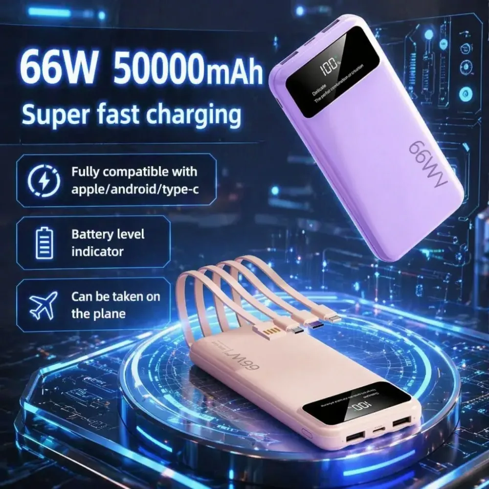 50000mAh Portable Fast Charging Power Bank External Battery for iPhone Xiaomi Huawei Android Phones
50000mAh Portable Fast Charging Power Bank External Battery for iPhone Xiaomi Huawei Android Phones
