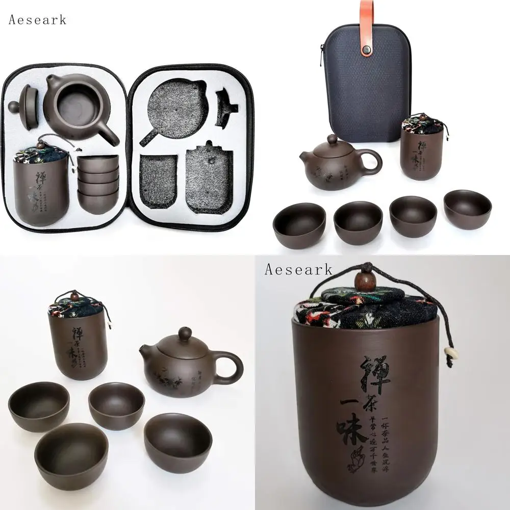 Portable Handcrafted Clay Gongfu Tea Set with Porcelain Teapot and Cups, Ideal for Travel Gifts
Portable Handcrafted Clay Gongfu Tea Set with Porcelain Teapot and Cups, Ideal for Travel Gifts