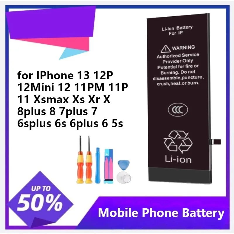 Repalcement Battery for IPhone 13 12P 12Mini 12 11PM 11P 11 Xsmax Xs Xr X 8plus 8 7plus 7 6splus 6s 6plus 6 5sComes with Toolkit
Repalcement Battery for IPhone 13 12P 12Mini 12 11PM 11P 11 Xsmax Xs Xr X 8plus 8 7plus 7 6splus 6s 6plus 6 5sComes with Toolkit