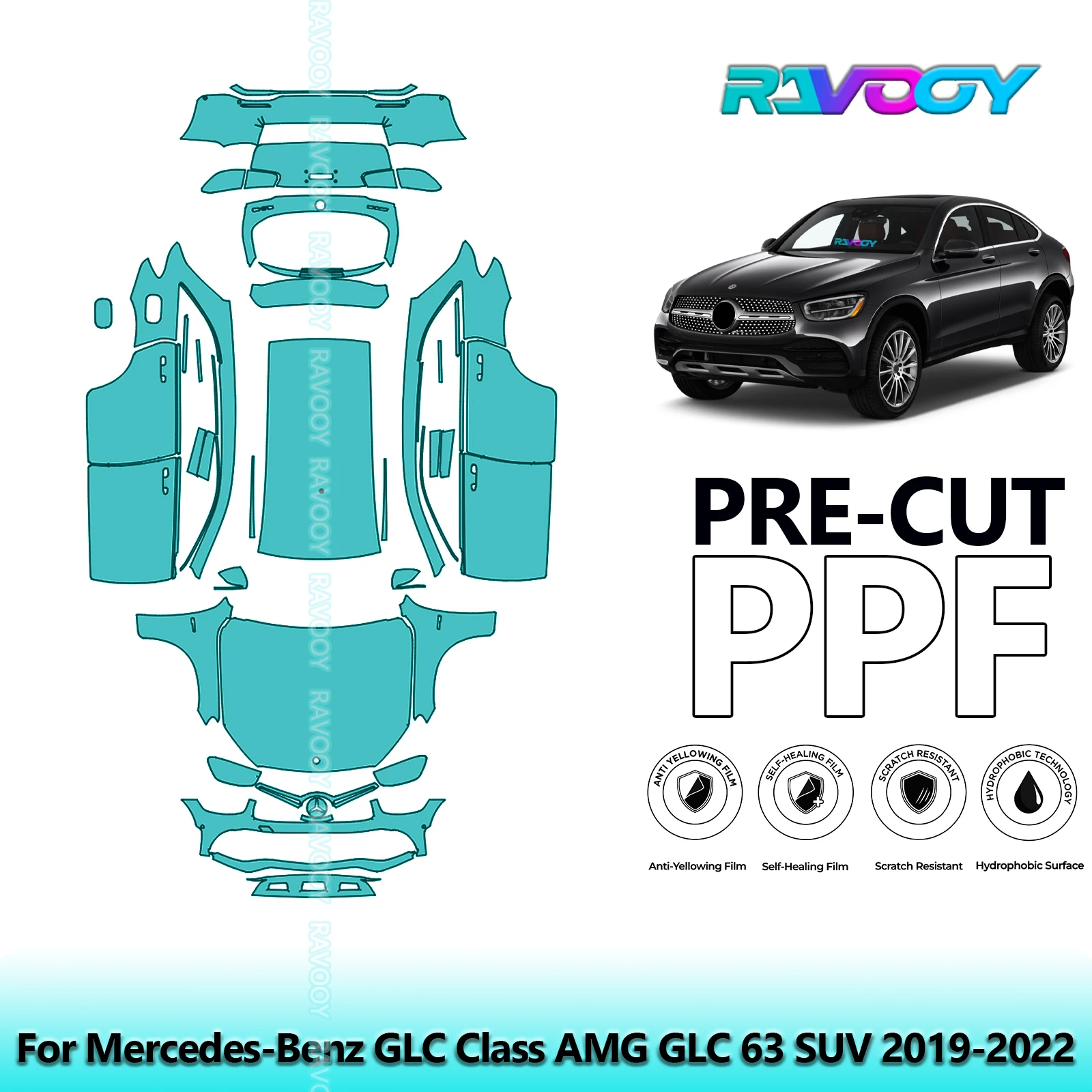 Full Vehicle Clear Bra Precut PPF Paint Protection Film For Mercedes-Benz GLC Class AMG GLC 63 SUV 2019-2022
Full Vehicle Clear Bra Precut PPF Paint Protection Film For Mercedes-Benz GLC Class AMG GLC 63 SUV 2019-2022