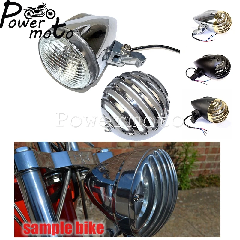 4 1/2" Motorcycle Scalloped Finned Grill Headlight High /Low light Lamps Universal For Harley Honda Yamaha Cruiser Cafe Racer
4 1/2" Motorcycle Scalloped Finned Grill Headlight High /Low light Lamps Universal For Harley Honda Yamaha Cruiser Cafe Racer