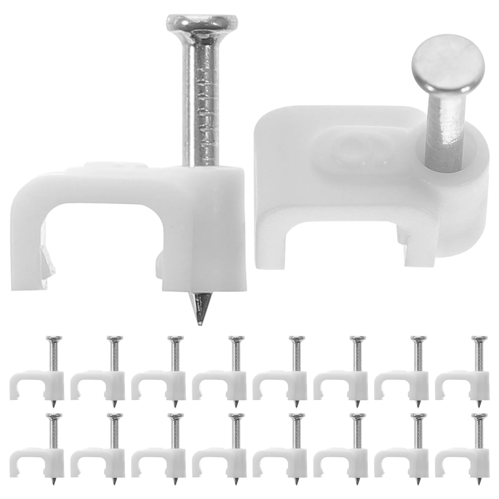 500 Pcs Clip Power Cord Buckle Coax Cable Staples with Steel Nail Ties Thread Holder
500 Pcs Clip Power Cord Buckle Coax Cable Staples with Steel Nail Ties Thread Holder