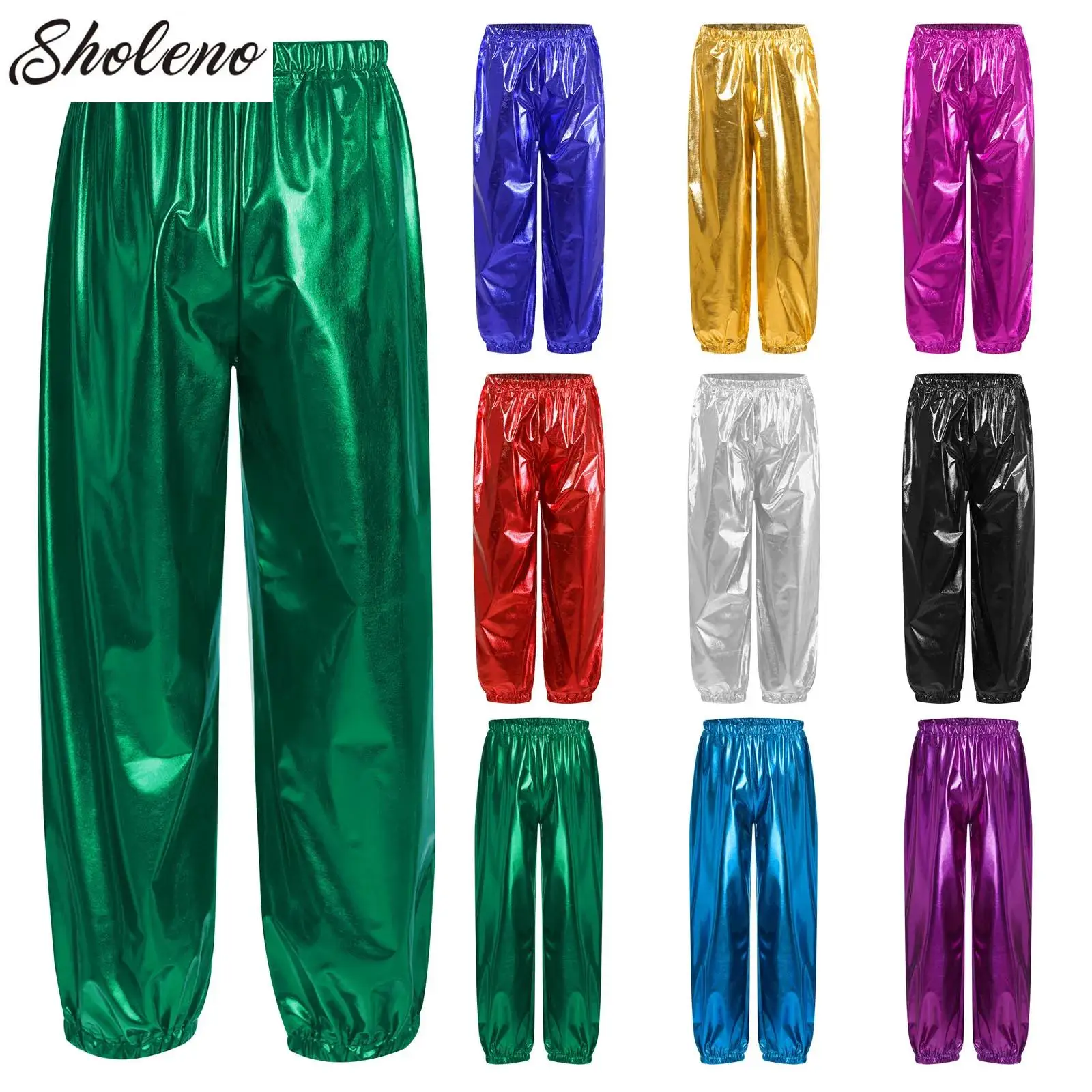 Kids Boys Girls Hip Hop Jazz Street Dance Pants Shiny Metallic Elastic Waistband Trousers Stage Performance Costume Dancewear
Kids Boys Girls Hip Hop Jazz Street Dance Pants Shiny Metallic Elastic Waistband Trousers Stage Performance Costume Dancewear
