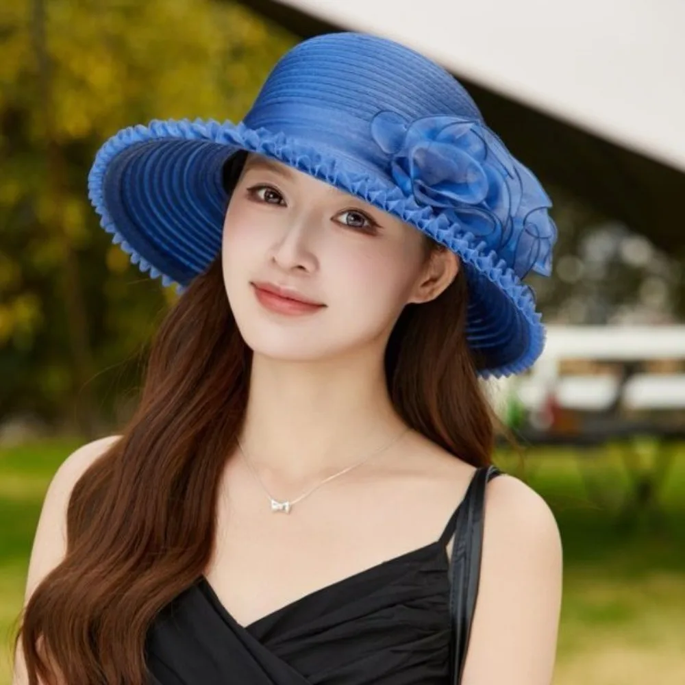 Fashion Organza Women's Sun Hat UV Resistant Floral Design Bucket Hat Summer Large Brim Basin Hat Outings Cool Hat
Fashion Organza Women's Sun Hat UV Resistant Floral Design Bucket Hat Summer Large Brim Basin Hat Outings Cool Hat