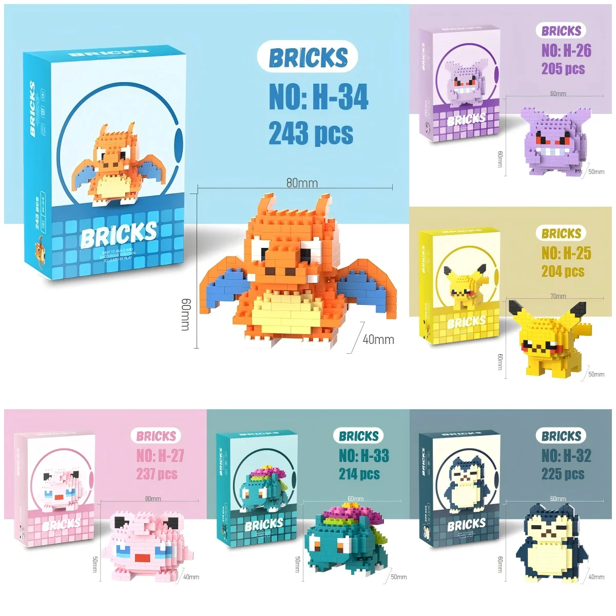 Pokemon Building Blocks Pokémon Gengar Action Cartoon Character Pikachu Charizard Model building block For Boys Birthday Gifts
Pokemon Building Blocks Pokémon Gengar Action Cartoon Character Pikachu Charizard Model building block For Boys Birthday Gifts