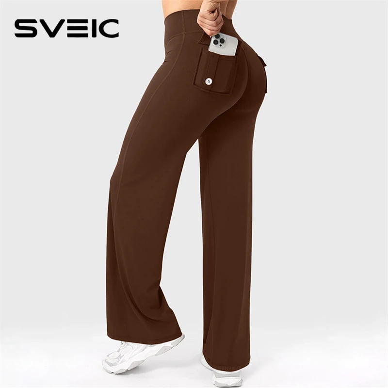 SVEIC MuseDrape Wide Leg Yoga Pants Back Pocket Women No Camel Toe High Waist Bottoms Gym Leggings Pilate Running Sport Trousers
SVEIC MuseDrape Wide Leg Yoga Pants Back Pocket Women No Camel Toe High Waist Bottoms Gym Leggings Pilate Running Sport Trousers