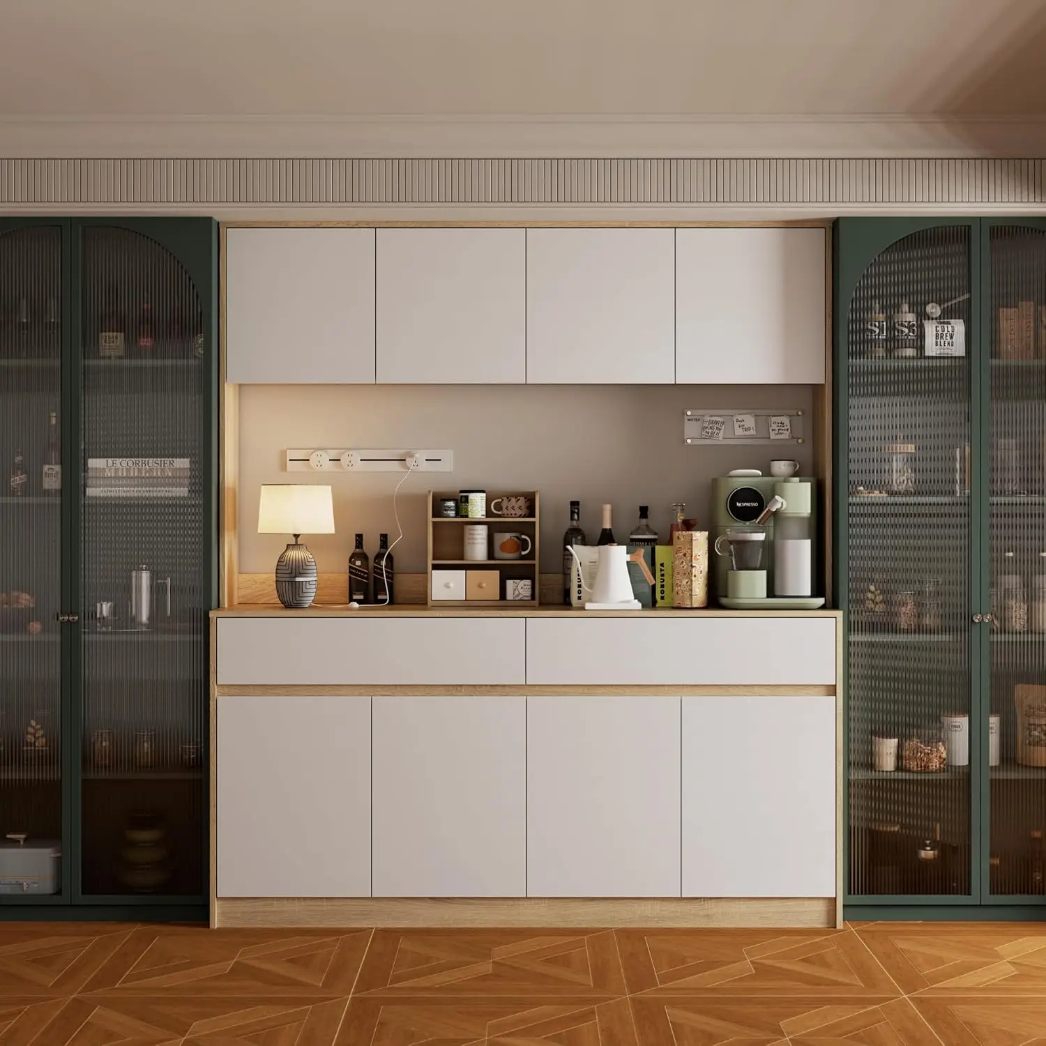 Extra Large Pantry Cabinet with Countertop Drawers and Storage Compartments for Kitchen Dining Room
Extra Large Pantry Cabinet with Countertop Drawers and Storage Compartments for Kitchen Dining Room