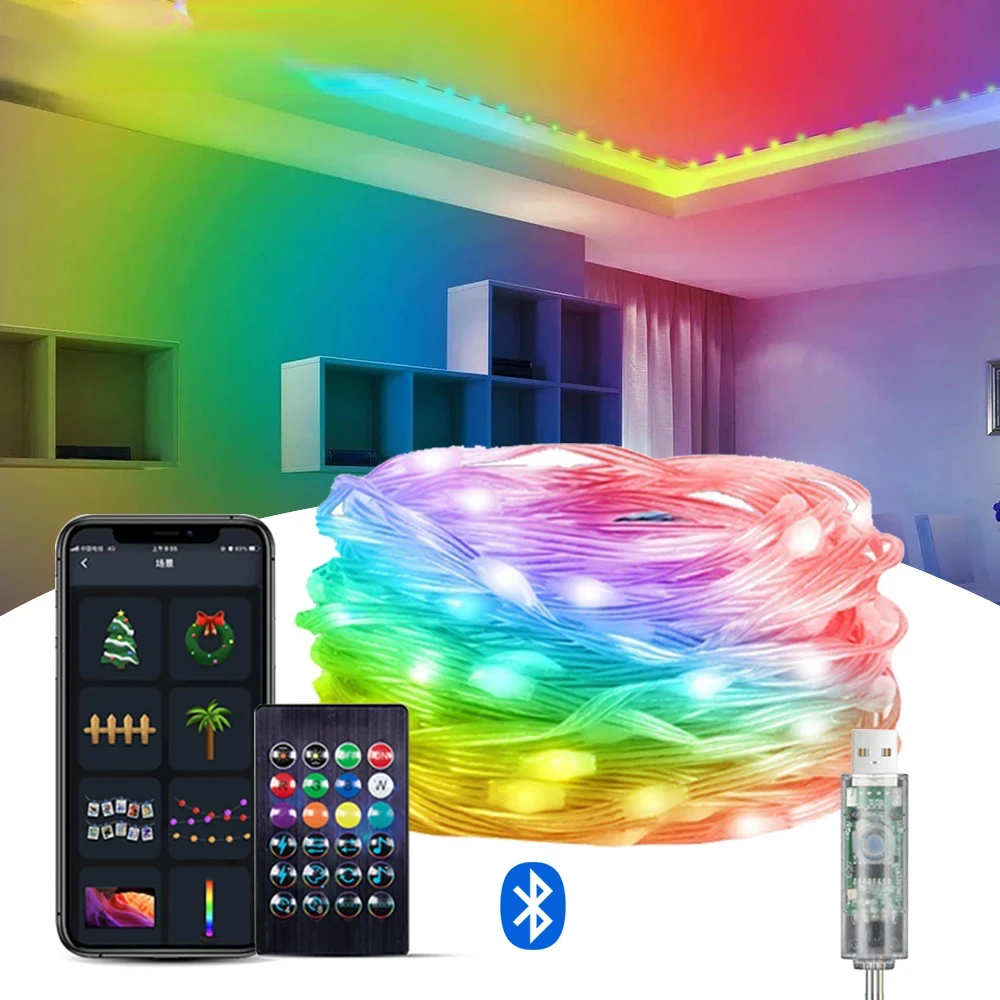 USB RGBIC умные гирлянды WS2812B водонепроницаемый ПВХ провод Bluetooth гирлянда украшение для рождественской вечеринки, свадьбы, дома
USB RGBIC умные гирлянды WS2812B водонепроницаемый ПВХ провод Bluetooth гирлянда украшение для рождественской вечеринки, свадьбы, дома