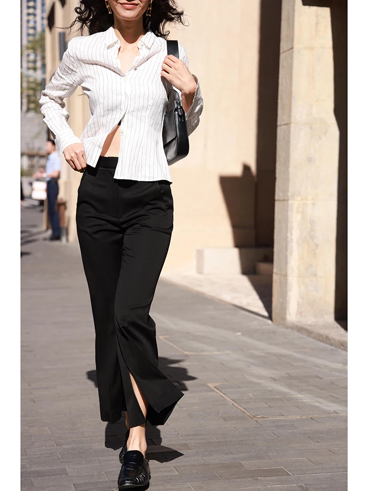 FANNIU весна лето тонкие ацетатные брюки с высокой талией девять очков микро расклешенные брюки женские Bla дизайн на молнии повседневные поездки на работу
FANNIU весна лето тонкие ацетатные брюки с высокой талией девять очков микро расклешенные брюки женские Bla дизайн на молнии повседневные поездки на работу